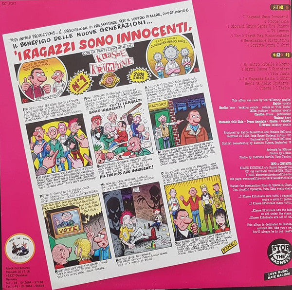 Klasse Kriminale : I Ragazzi Sono Innocenti (LP, Album, RE, RM)