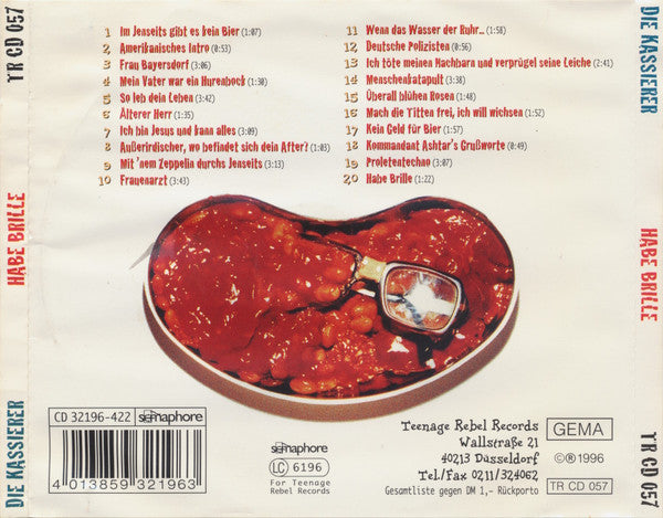 Die Kassierer : Habe Brille (CD, Album, RE)