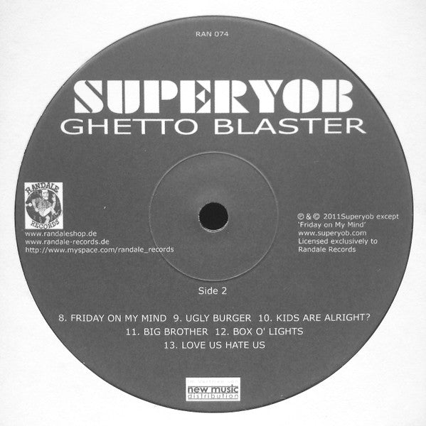Superyob : Ghetto Blaster (LP, Album, RE + 7")