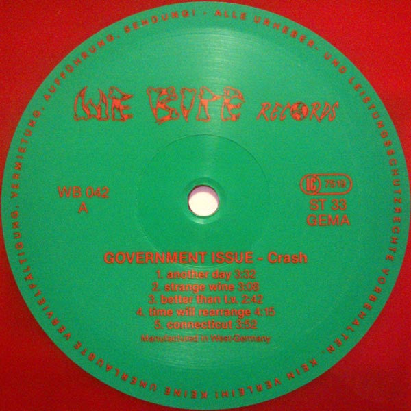 Government Issue : Crash (LP, Album, Red)