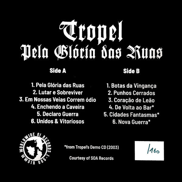 Tropel : Pela Glória Das Ruas (12", Album, Ltd, Num)