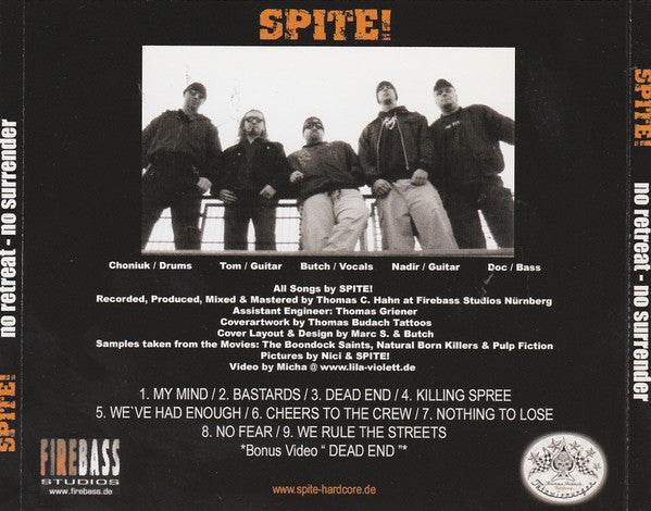 Spite! : No Retreat - No Surrender (CD, Album, Enh)