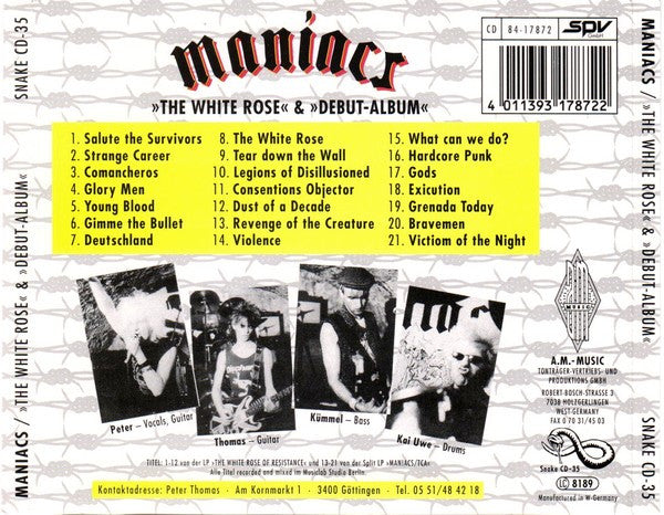 Maniacs (3) : "The White Rose" & "Debut-Album" (CD, Comp)
