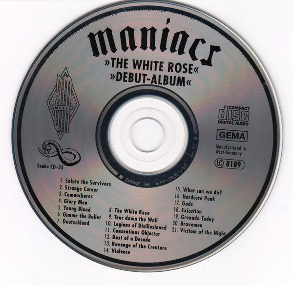 Maniacs (3) : "The White Rose" & "Debut-Album" (CD, Comp)