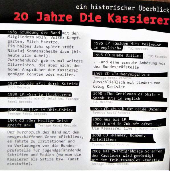 Various : Kunst! 20 Jahre Die Kassierer (CD, Comp)
