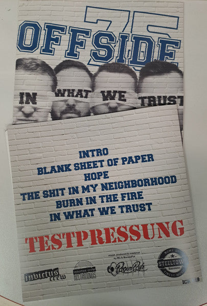 OFFSIDE 75 : In What We Trust (LP, S/Sided, Pic, Tes)