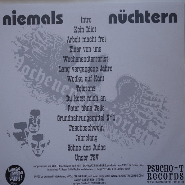 Wochenendterroristen : Niemals Nüchtern (LP, Album)