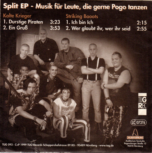 Kalte Krieger / Striking Boots : Split EP - Musik Für Leute, Die Gerne Pogo Tanzen (7", EP, Whi)