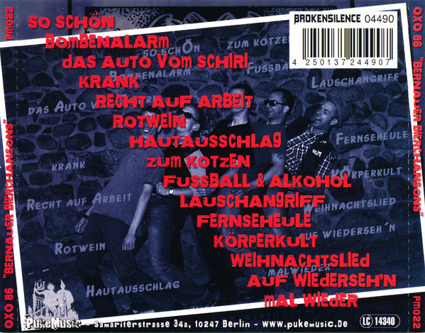 Oxo 86 : Bernauer Bierchansons (CD, Album, RE)