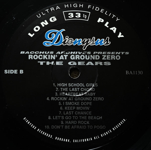 The Gears : Rockin' At Ground Zero (LP, RE)