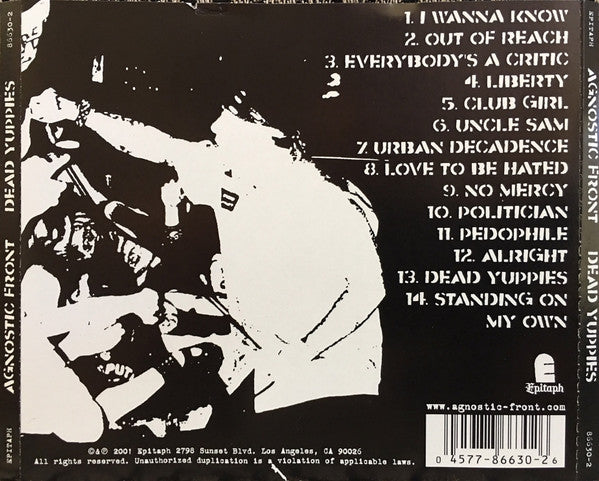 Agnostic Front : Dead Yuppies (CD, Album)