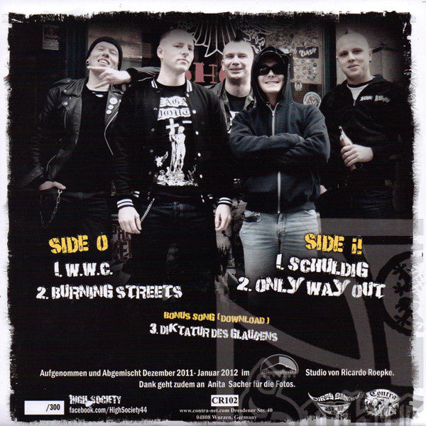 High Society (16) : Burning Streets (7", EP, Ltd, Num, Yel)