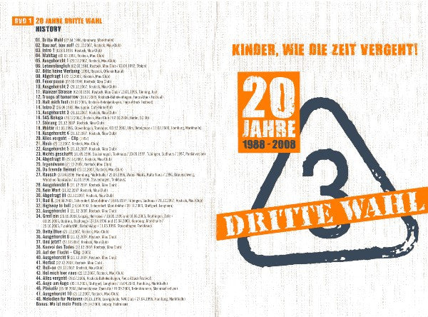 Dritte Wahl : Kinder, Wie Die Zeit Vergeht - 20 Jahre Dritte Wahl (2xDVD-V, Comp)