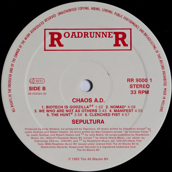 Sepultura : Chaos A.D. (LP, Album)