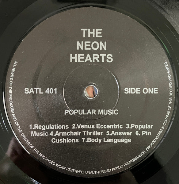 Neon Hearts : Popular Music (LP, Album, RE, Unofficial)