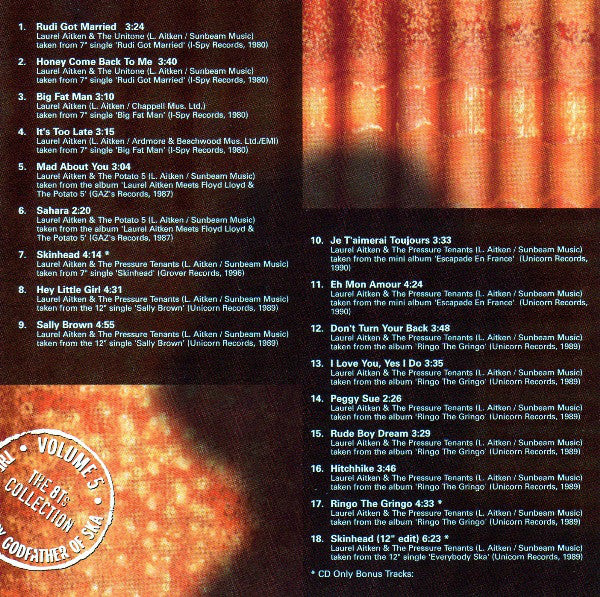 Laurel Aitken : Rudi Got Married (The Legendary Godfather Of Ska Volume 5 - The 8Ts Collection) (CD, Comp)