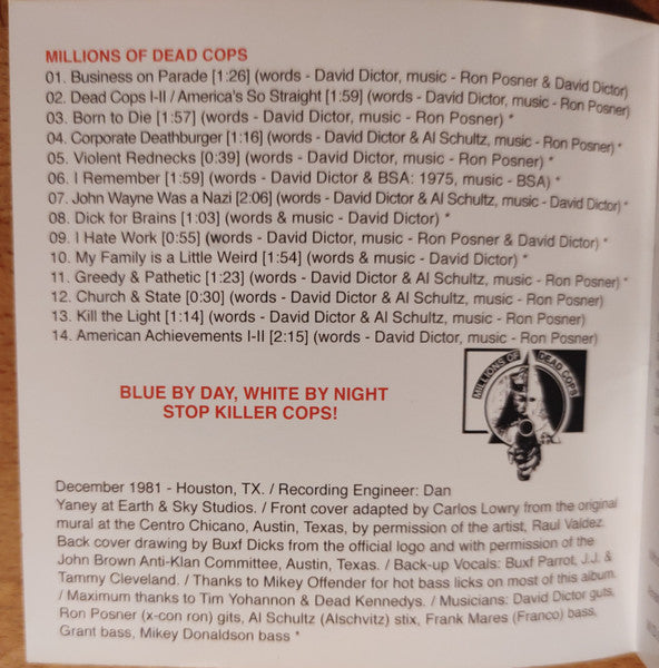 MDC (2) : Millions Of Dead Cops / More Dead Cops (CD, Comp, RE)