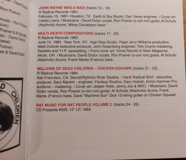 MDC (2) : Millions Of Dead Cops / More Dead Cops (CD, Comp, RE)