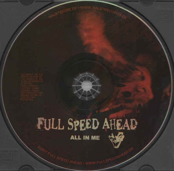 Full Speed Ahead : All In Me (CD, Album)