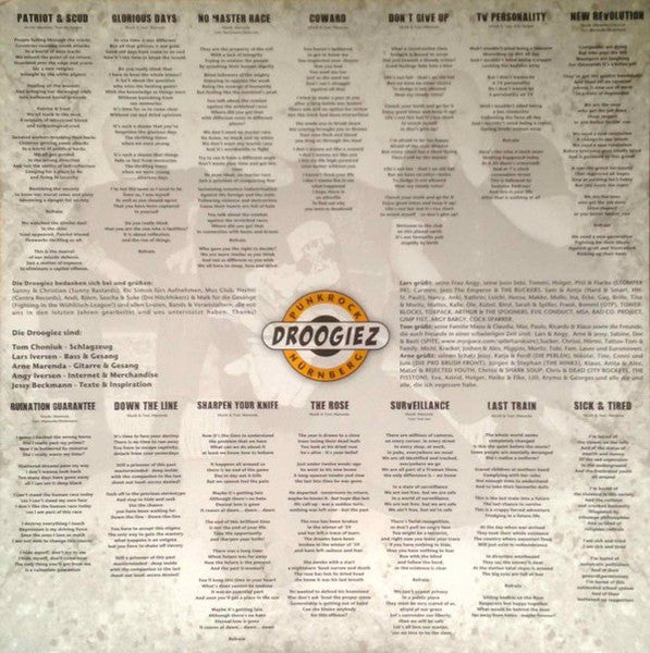 Droogiez : Glorious Days (LP, Album, Ltd, Ora)