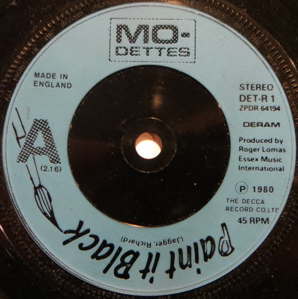 Mo-Dettes : Paint It Black (7", Single)