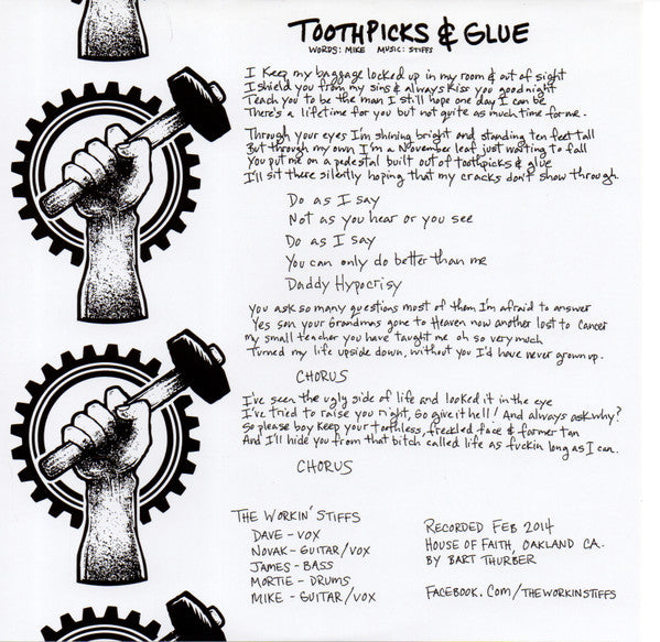 The Workin' Stiffs* : Moderation (7", Ltd, Gol)