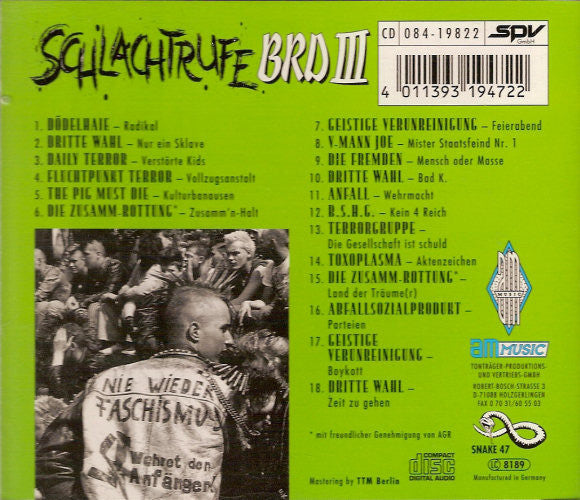 Various : Schlachtrufe BRD III (CD, Comp)