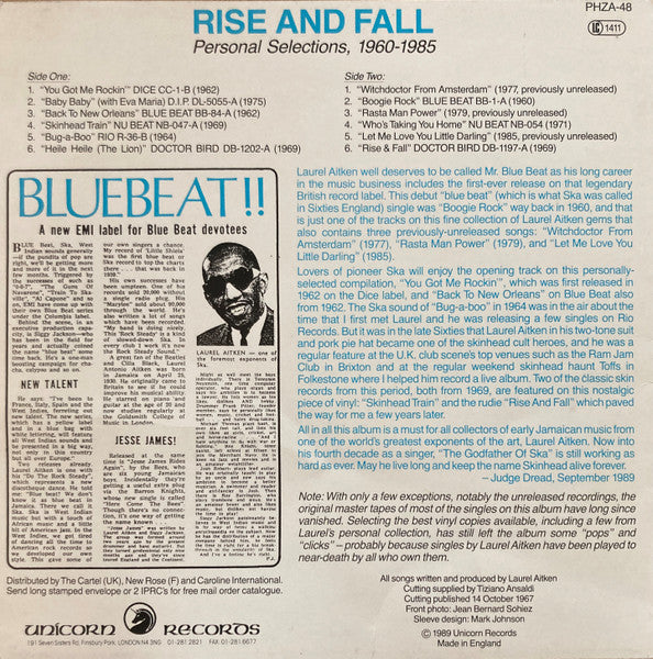 Laurel Aitken : Rise And Fall: The Legendary Godfather Of Ska, Vol. 1 (LP, Comp)