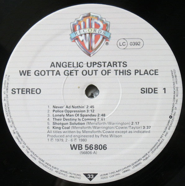 Angelic Upstarts : We Gotta Get Out Of This Place (LP, Album)