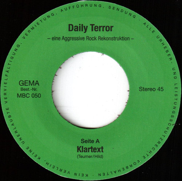 Daily Terror : Klartext (7", Single, Ltd, RE)