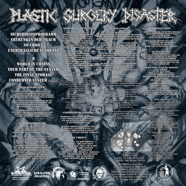 Plastic Surgery Disaster (2) : Plastic Surgery Disaster (LP, Album, Ltd, Blu)