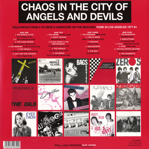 Various : Punk 45 Chaos In The City Of Angels And Devils (Hollywood From X To Zero & Hardcore On The Beaches: Punk In Los Angeles 1977-81) (2xLP, Comp)