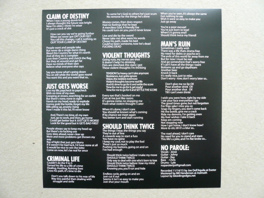 No Parole (2) : Violent Thoughts E.P. (7", EP)