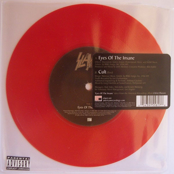 Slayer : Eyes Of The Insane (7", Single, Red)
