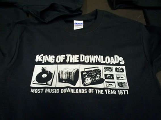 King of the Downloads - Most Music Downloads of the Year 1977 T-Shirt (L / Left Over!)