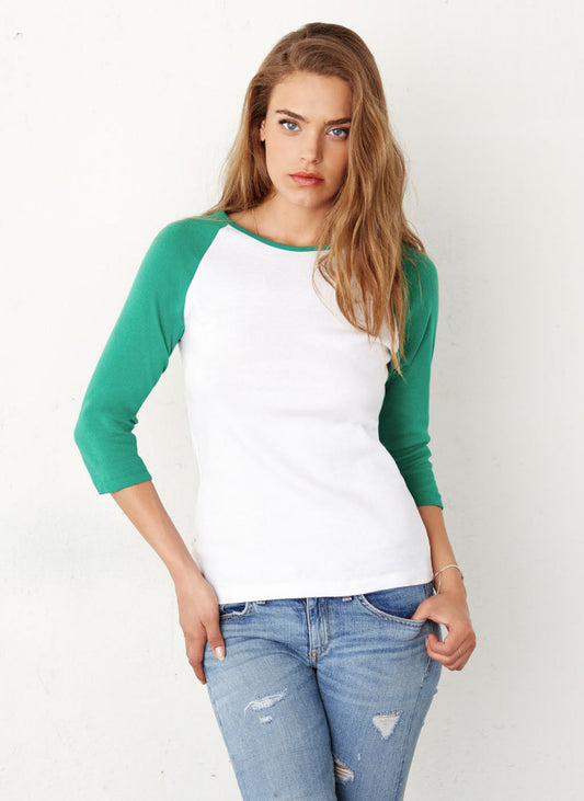 3/4 Sleeve Contrast Raglan T-Shirt