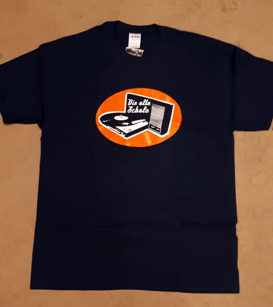 Die alte Schule Vinyl Plattenspieler - T-Shirt (navy, S-5XL)