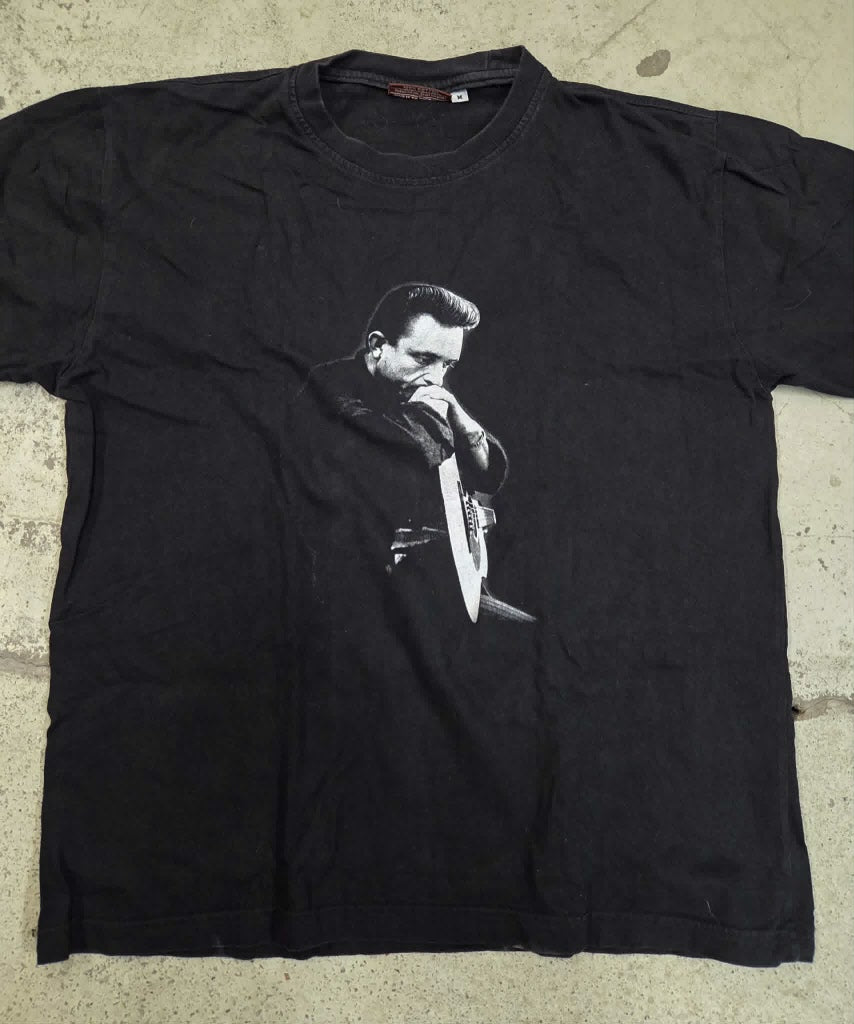 Johnny Cash - T-Shirt (Black, M / 2nd Hand) Left Over!