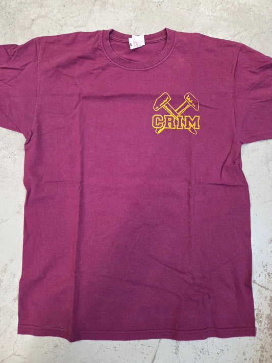 CRIM - T-Shirt (L, weinrot / 2nd Hand) Left Over! - Steeltown Records
