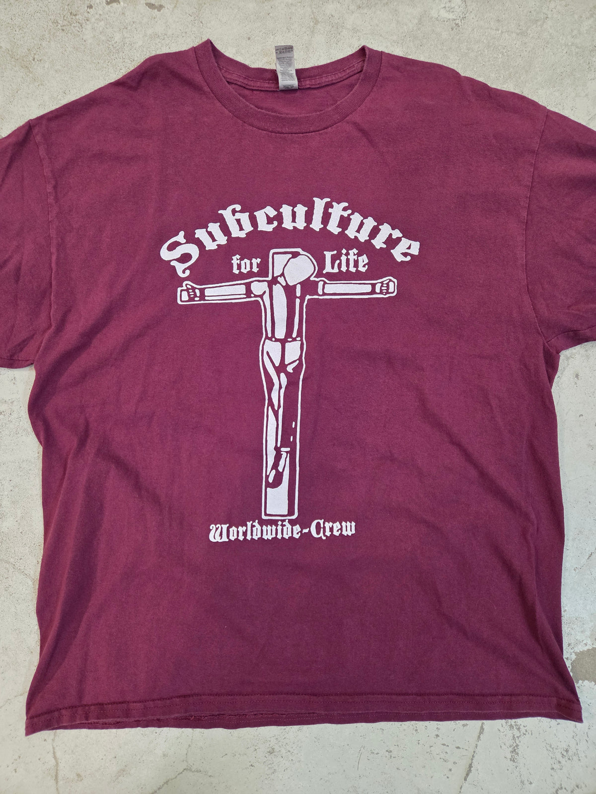 Subculture for Life T-Shirt (weinrot, XL / 2nd Hand) Left Over! - Steeltown Records